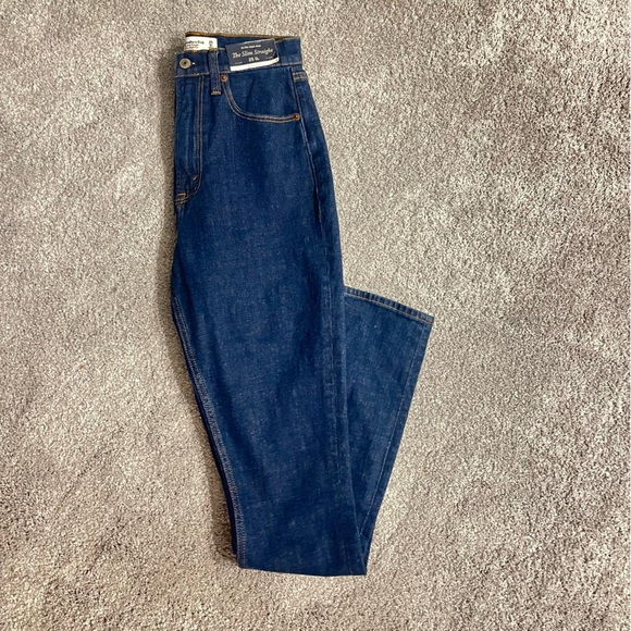 Abercrombie & Fitch Dark Blue Denim Jeans Size 25 NWT - Picture 3 of 7